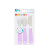 Munchkin Kinderbesteck – Splash Kleinkindbesteckset – Gabel, Messer und Löffel – 3er-Set – Kinderbesteckset – Farbe Lila – ab 18 Monaten - afbeelding 2