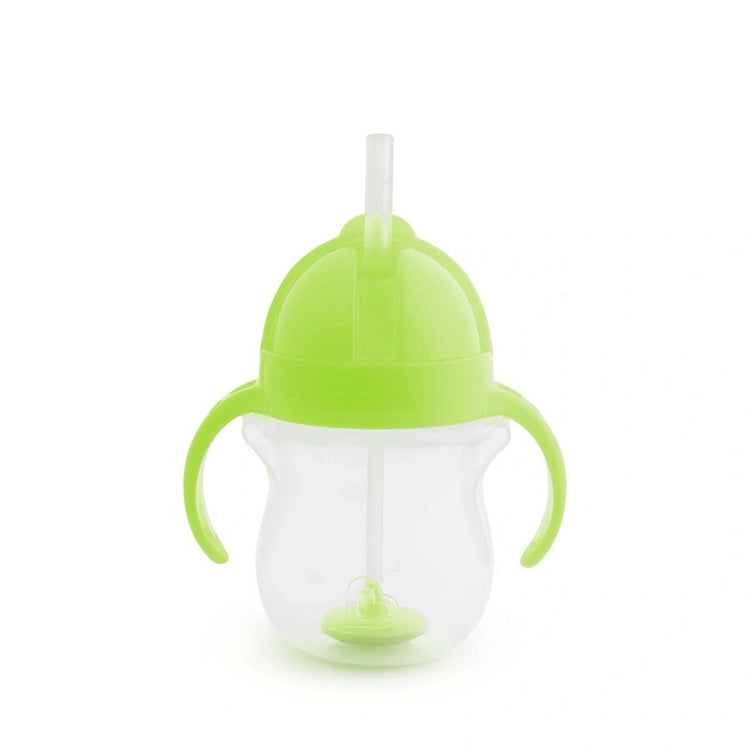 Munchkin Tip Sip Anti-Spill-Strohhalmbecher – Trinkbecher mit Strohhalm – spülmaschinenfest – ab 6 Monaten – 207 ml – grün – Trinkbecher mit Strohhalm