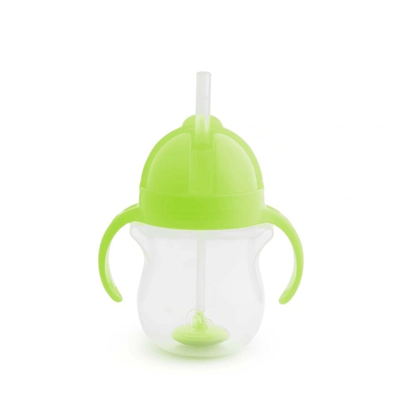 Munchkin Tip Sip Anti-Spill-Strohhalmbecher – Trinkbecher mit Strohhalm – spülmaschinenfest – ab 6 Monaten – 207 ml – grün – Trinkbecher mit Strohhalm