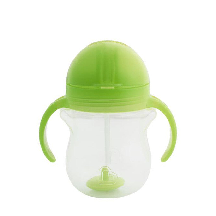 Munchkin Tip Sip Anti-Spill-Strohhalmbecher – Trinkbecher mit Strohhalm – spülmaschinenfest – ab 6 Monaten – 207 ml – grün – Trinkbecher mit Strohhalm