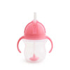 Munchkin Tip Sip Anti-Spill-Strohhalmbecher – Trinkbecher mit Strohhalm – spülmaschinenfest – ab 6 Monaten – 207 ml – rosa – Trinkbecher mit Strohhalm
