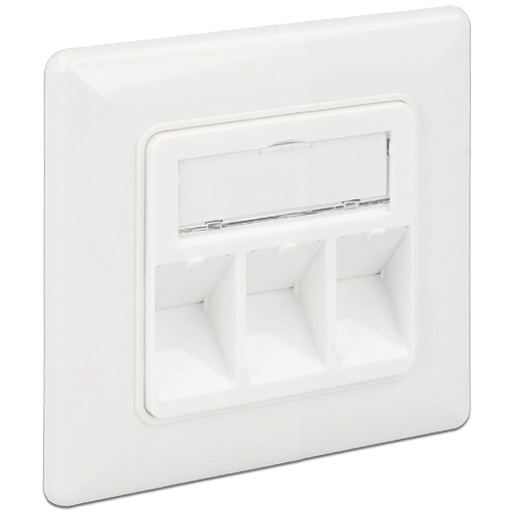 Delock Keystone Wall Outlet 3 Port Compact