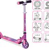 Muuwmi 2-Radkinder faltbares Fußbremse Pink Purple