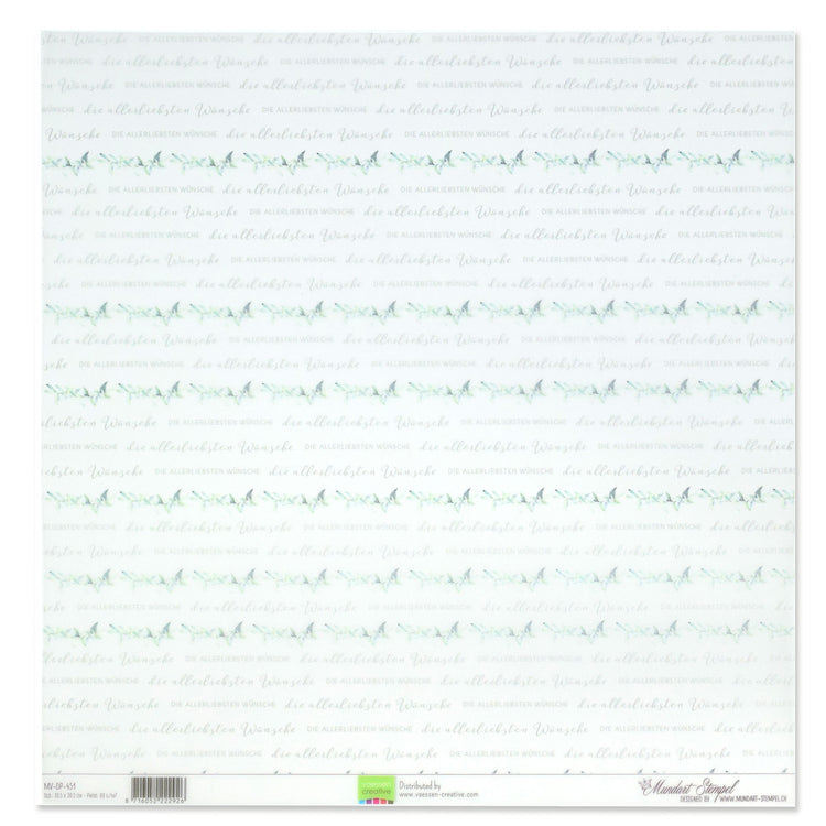 Mundart-Stempel • Pergamentpapier Deutscher Text die allerliebsten Wünsche