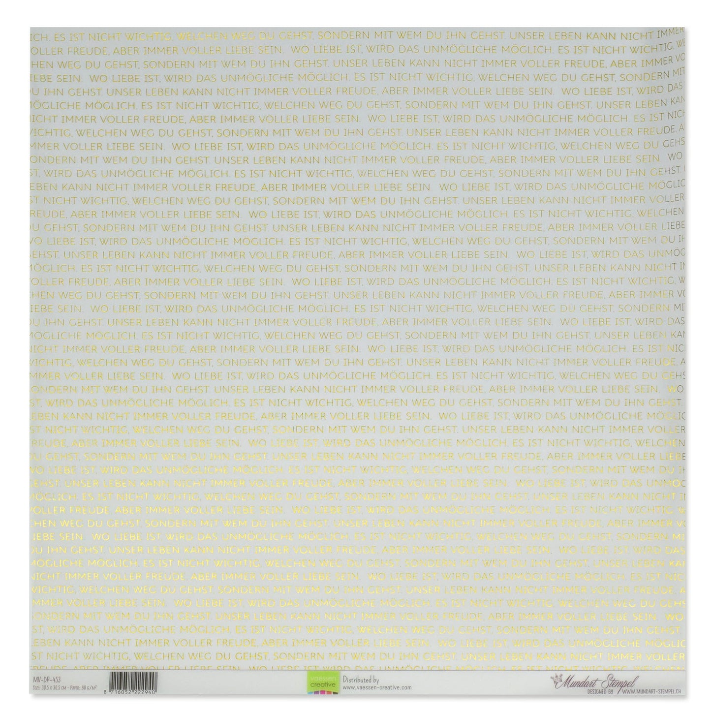 Mundart-Stempel • Pergamentpapier, deutscher Text, Hochzeitsspruch