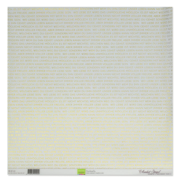 Mundart-Stempel • Pergamentpapier, deutscher Text, Hochzeitsspruch