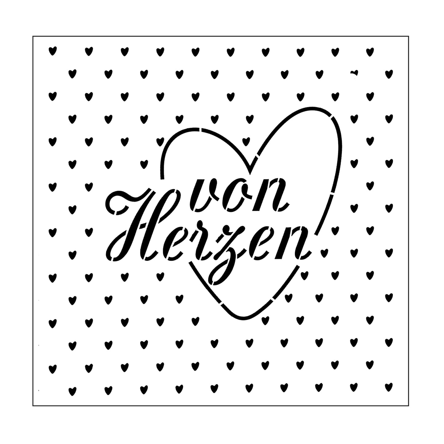 Mundart-Stempel • Schablone Deutscher Text von Herzen
