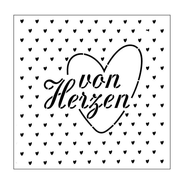 Mundart-Stempel • Schablone Deutscher Text von Herzen