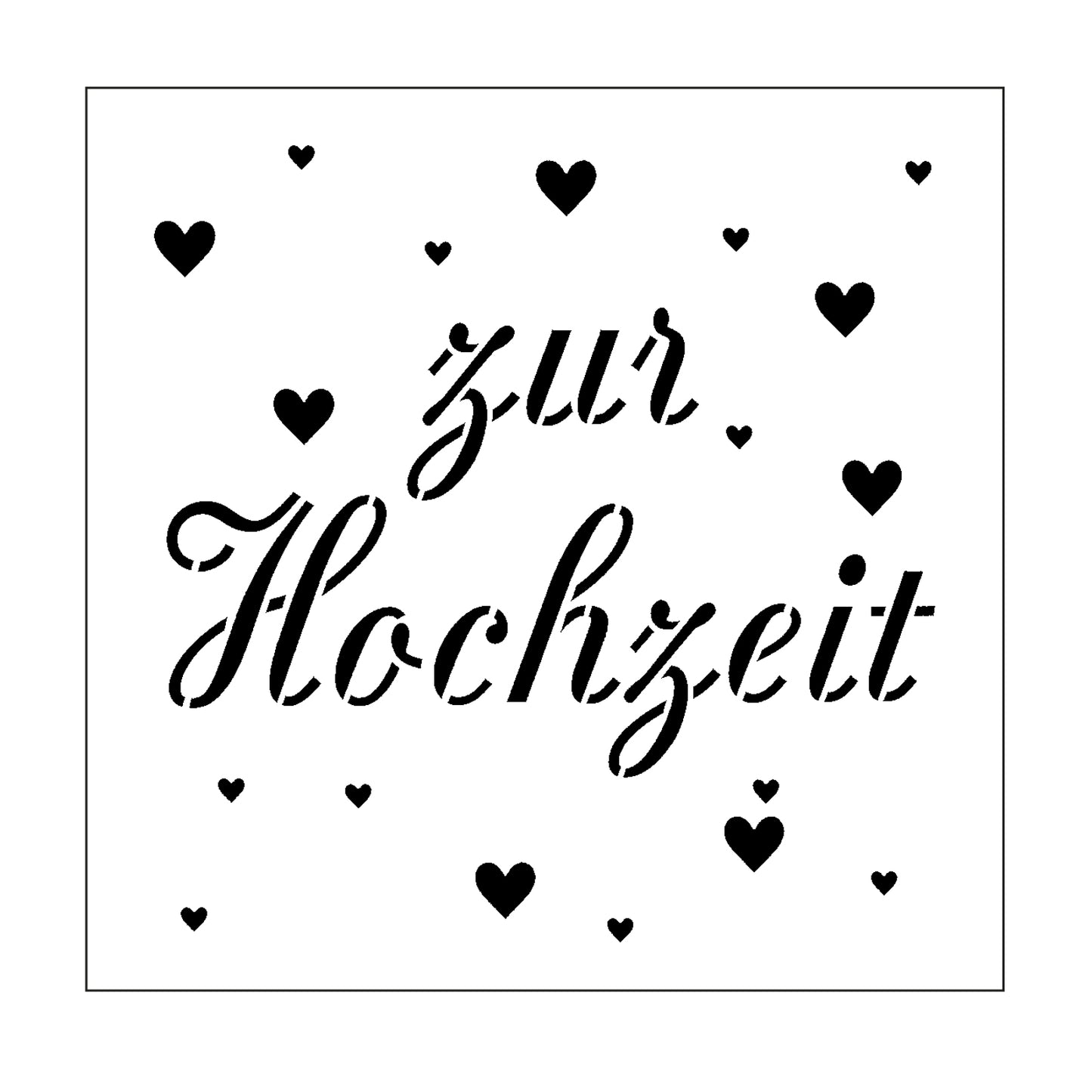 Mundart Stempel • Schablone Deutscher Text zur Hochzeit
