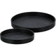 Home-Styling-Tablett-Set 2-teilig aus schwarzem MDF