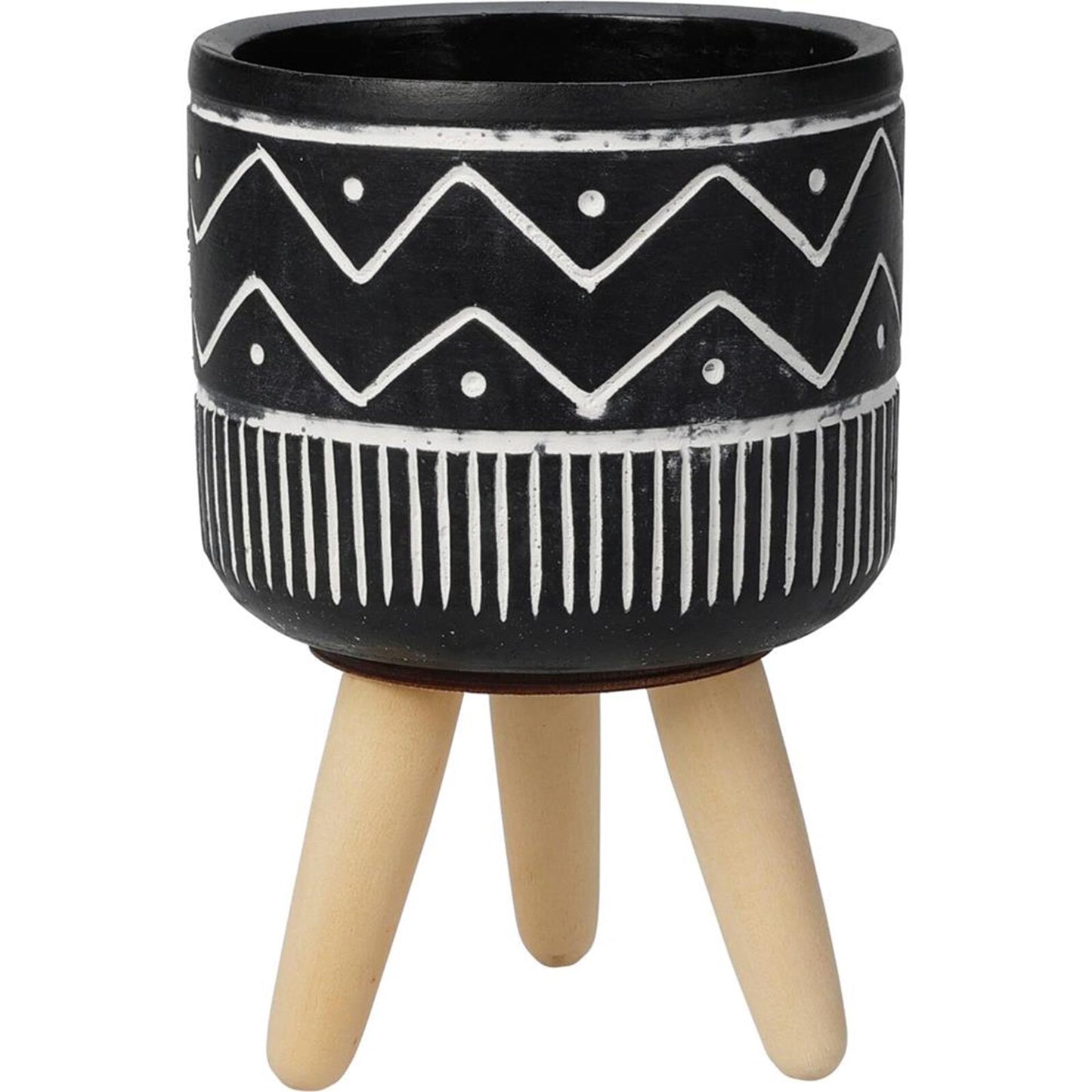 Home-Styling-Blumentopf 10x15cm schwarz und weiß