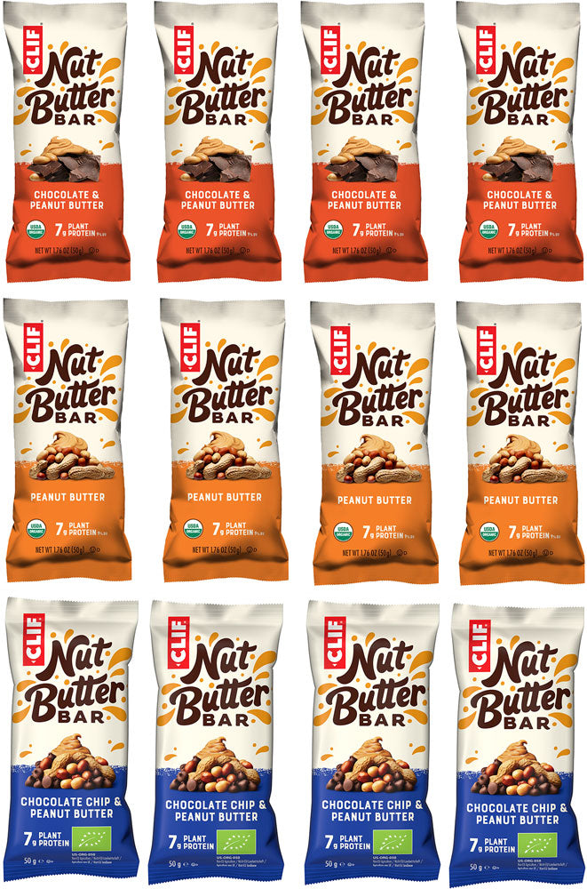Clif Riegel, mit Nussbutter gefüllter Riegel, gemischt, 12er-Box