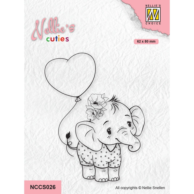 Nellies Wahl • Nellies Cuties Clear Stamps Elefant mit Herzballon