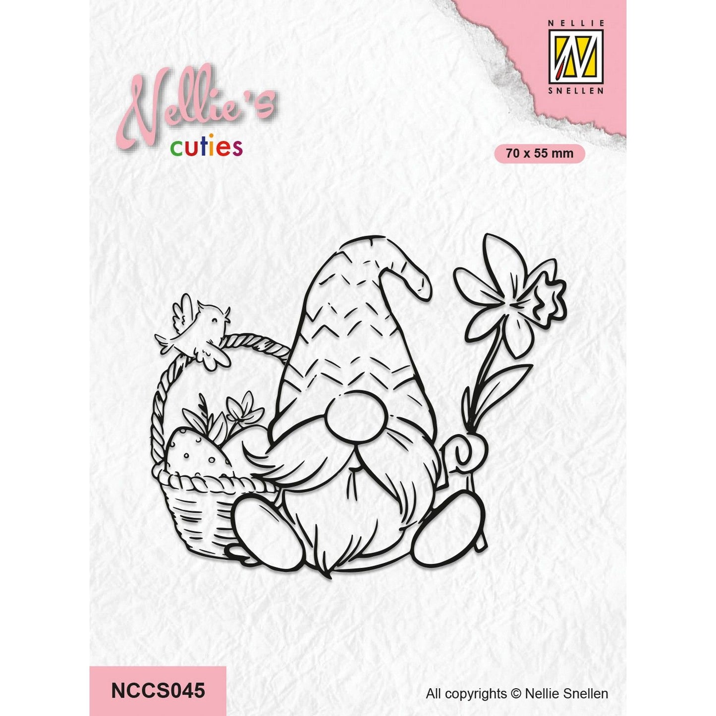 Nellie's Choice • Nellie's Cuties Clear Stamp Gnome mit Osterkorb