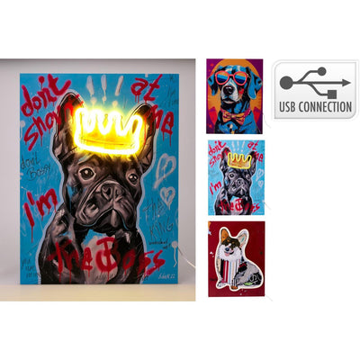 Home-Styling-Gemälde Neon-Hund 30x40cm