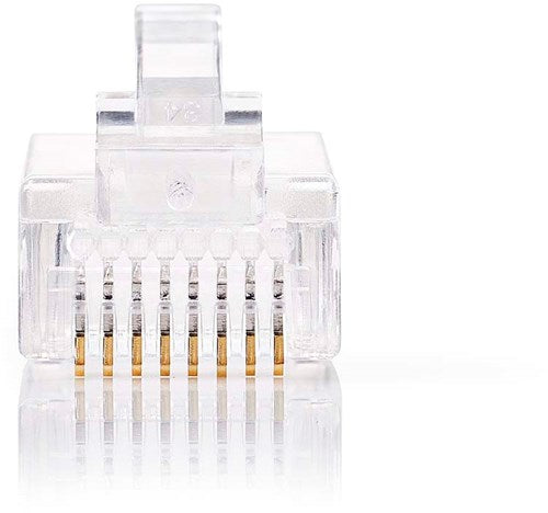 Nedis RJ45-Anschluss | männlich | gestrandet UTP Cat5 | richtig | vergoldet | 10 Stück | PVC | transparent | Box - ccgb89301tp