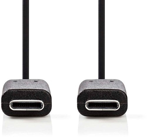 Nedis USB-Kabel | USB 3.2 Gen 1 | USB-C-Stecker | USB-C-Stecker | 60 W | 4k@60Hz | 5 Gbit/s | vernickelt | 3,00 m | rund | PVC | schwarz | Box - ccgb64700bk30