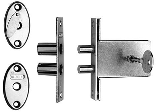 Nemef 1008 Sicherheitszusatzschloss | skg* | dm47mm | 22x101mm rechteckig | Set mit 3 Stück | gleichschließend | dr 1+2+3+4 - 9100800453