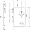 Nemef 1769 23 RS Türschloss | dm65mm | pc72mm | Frontplatte aus verzinktem Stahl 24x235mm abgerundet | Falle und Riegel aus verzinktem Stahl | 2 Runden | dr 1+3 - 9176923651