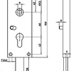 Nemef 1802 b Garagenschloss | pc60mm | Schlosskasten verzinkter Stahl 59x159mm | Stange unten | federnd | M8-Anschluss | Nachtfunktion | dr 1+2+3+4 - 9180200020