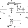 Nemef 1806 2 Garagenschloss | pc60mm | Schlosskasten verzinkter Stahl 59x159mm | Stangen horizontal | nicht federnd | M6-Anschluss | Tag- und Nachtfunktion | dr 1+2+3+4 - 9180602000