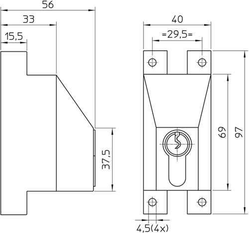 Nemef 2809 Treibstangenschutz für Pumpengetriebe 1. | ohne Zylinder | Farbe: grau | 97 x 40 x 56 mm – 9280900000