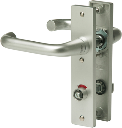 Nemef 3252 Toilettenarmatur Kurzschild abgerundet | d Hocker-Hocker | Beschlagset | gefiedert | Kurbelzapfen 8mm | f1 Aluminium | wc72 | Drehrichtung links - 9325222722