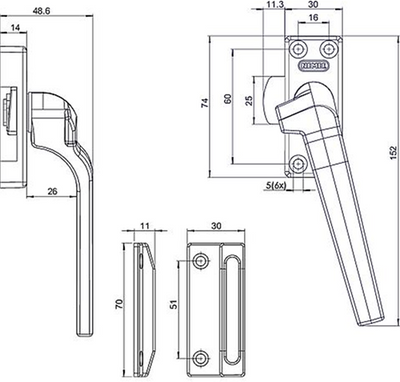 Nemef 38pk ls Fensterschloss | Nocke für angelehnte Position | links - 9003804462