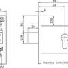 Nemef 4328 Sicherheitszusatzschloss | skg** | dm60mm | Frontplatte Edelstahl Zierfrontplatte 29x110mm rechteckig | dr 1+2+3+4 - 9432817600
