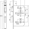 Nemef 644 WC-Badezimmertürschloss | dm60mm | WC72mm | Kurbelloch 8mm | Frontplatte aus lackiertem Stahl 20x235mm abgerundet | Falle und Riegel aus Messing | dr 2+4 - 9064404672