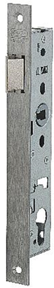 Nemef 9620 Laufschloss | dm45mm | Kurbelloch 8mm | Frontplatte Edelstahl 24x245mm rechteckig | Zamak vernickelter Riegel | dr 1+3 2+4 - 9962507001