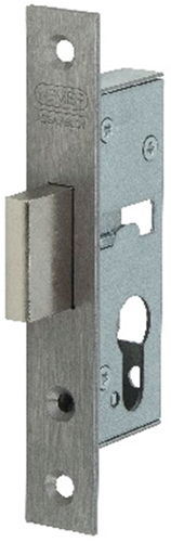 Nemef 9640 Schrankschloss | dm40mm | Frontplatte Edelstahl 24x150mm rechteckig | Riegel aus Zamak, vernickelt | dr 1+2+3+4 - 9964407000