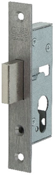 Nemef 9640 Schrankschloss | dm40mm | Frontplatte Edelstahl 24x150mm rechteckig | Riegel aus Zamak, vernickelt | dr 1+2+3+4 - 9964407000