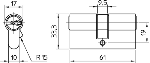 Nemef Doppelprofilzylinder 142 9 | 3 Schlüssel | Blase | 61 mm – 9014209290