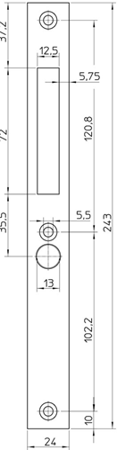 Nemef p 1205h 17 Schließblech | Edelstahl 24x243mm rechteckig | dr 1+2+3+4 | Edelstahl - 9120590270