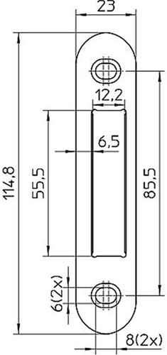 Nemef p 4915 Schließblech | verzinkter Stahl 23x114,8mm abgerundet | Großverpackung | verpackt zu 10 Stück | dr 1+2+3+4 - 9491590145