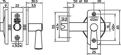 Nemef Toilettenriegel 2705 4-50mm | Durchmesser 50 mm - 9270504500