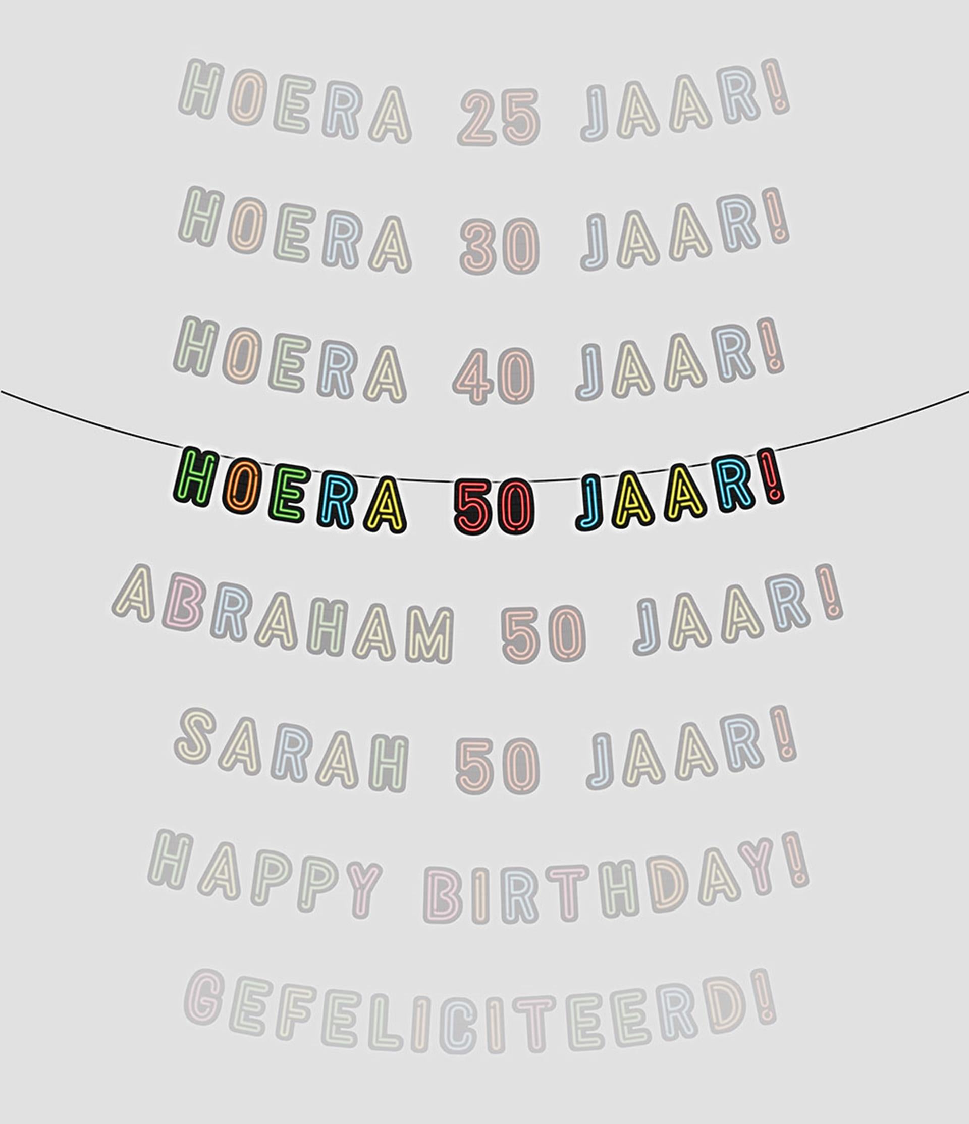 Paperdreams Neongirlande Hurra 50 Jahre!