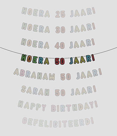 Paperdreams Neongirlande Hurra 50 Jahre!
