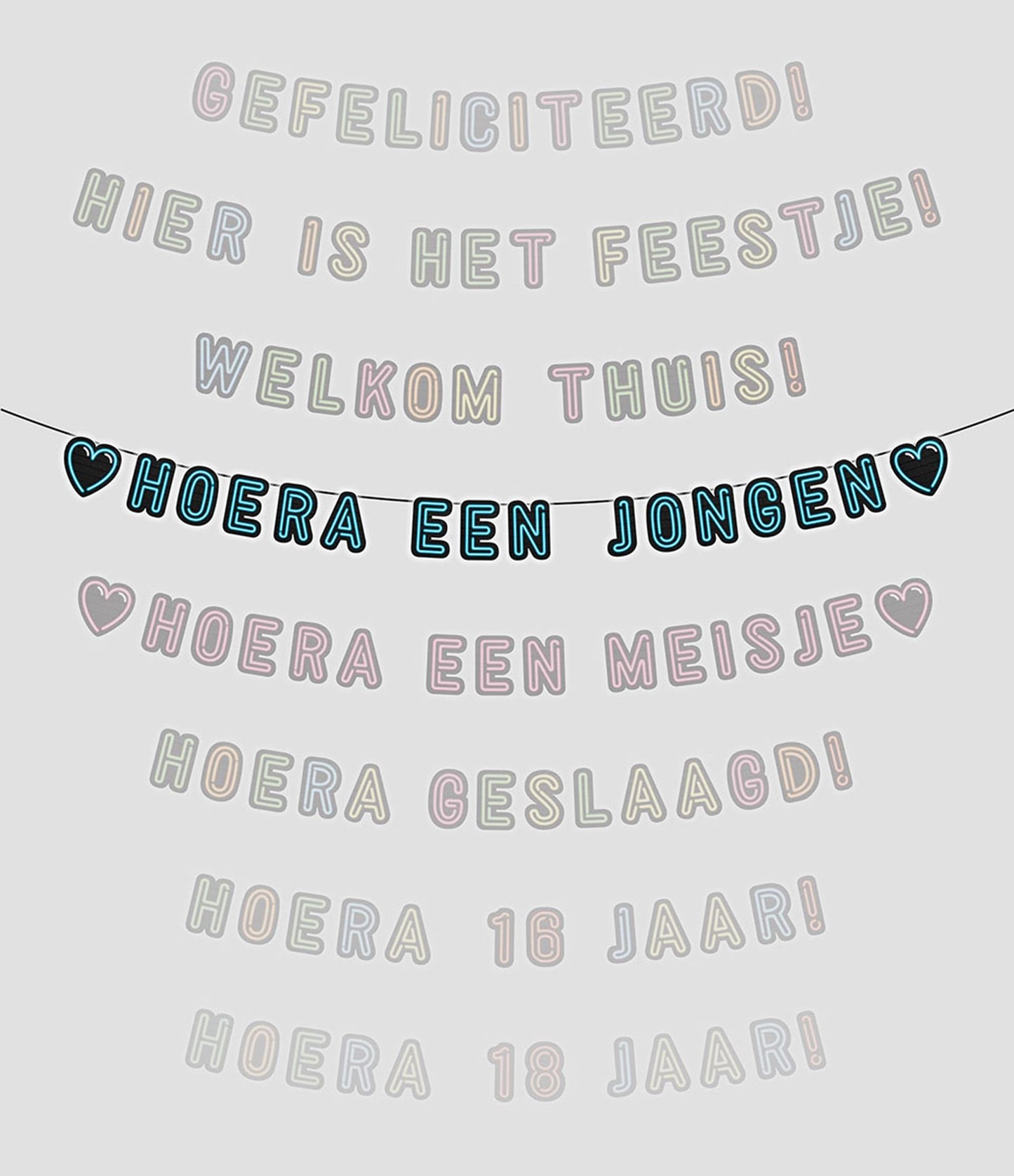 Paperdreams Neongirlande Hurra Junge!