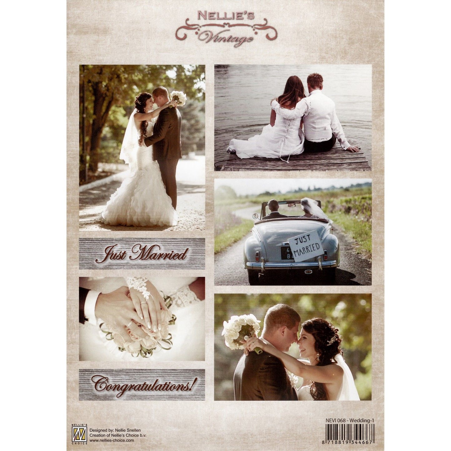 Nellies Wahl • Vintage-Ausschneidebogen Hochzeit-1 A4