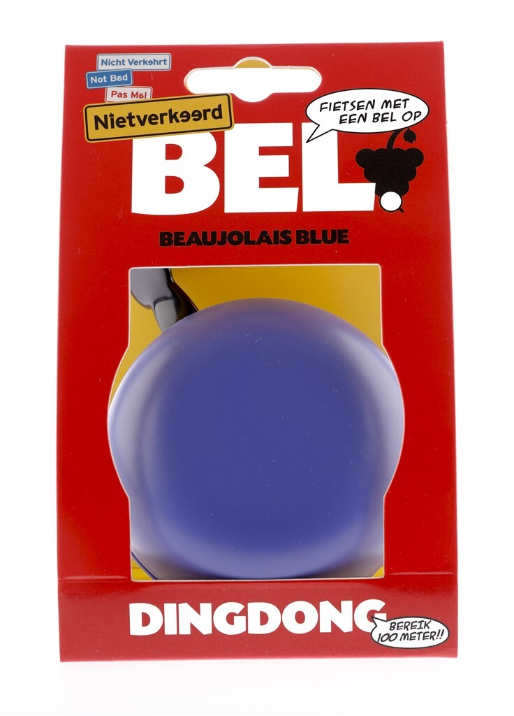 Geklammerte Glocke 80mm Ding Dong beaujolais blau