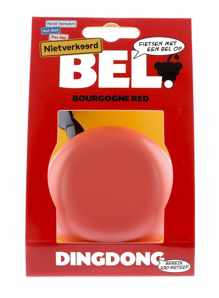 Geklammerte Glocke 80mm Ding Dong burgunderrot