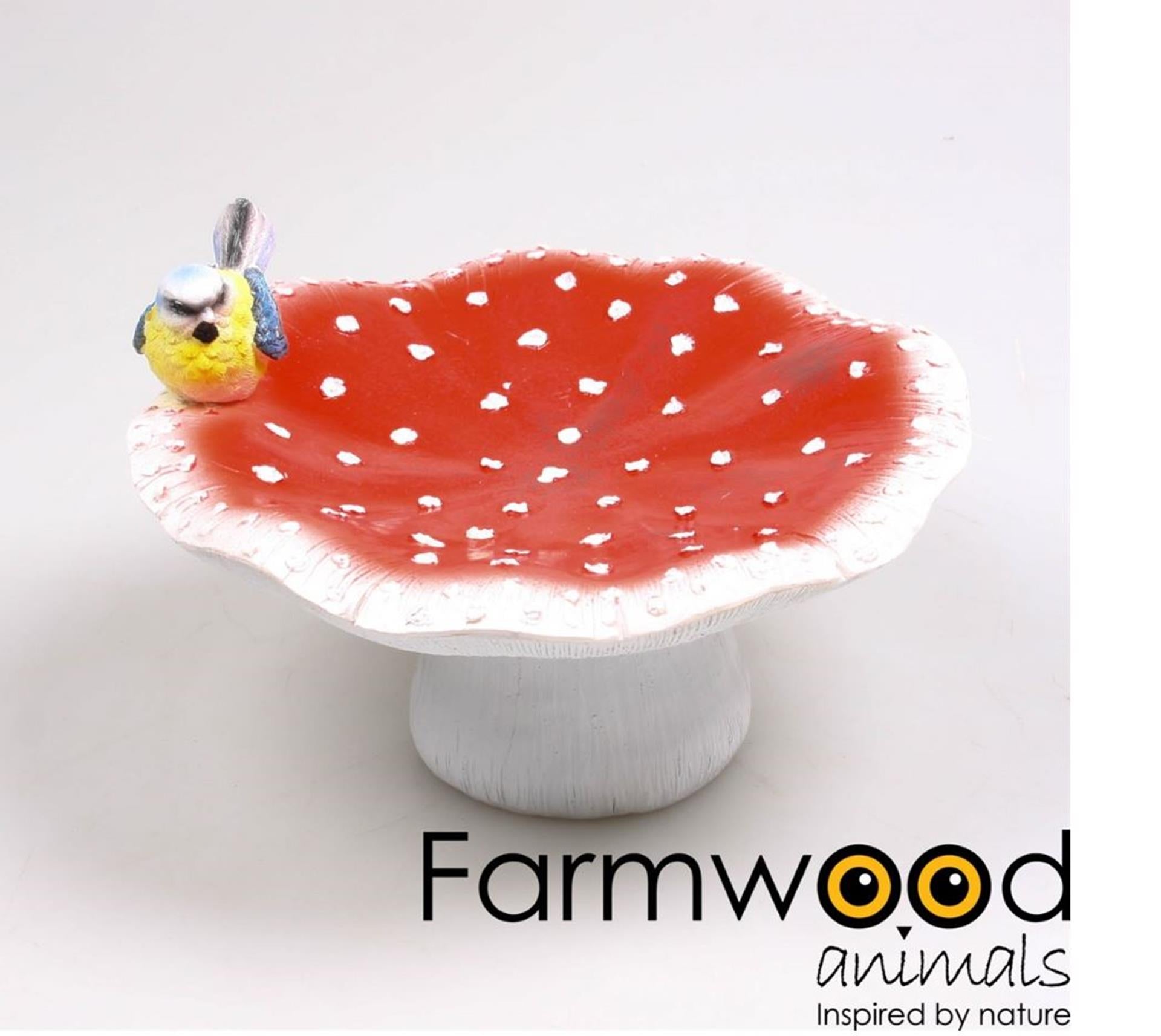 Farmwood Animals Vogelbadpilz mit Vogel ø23x14cm