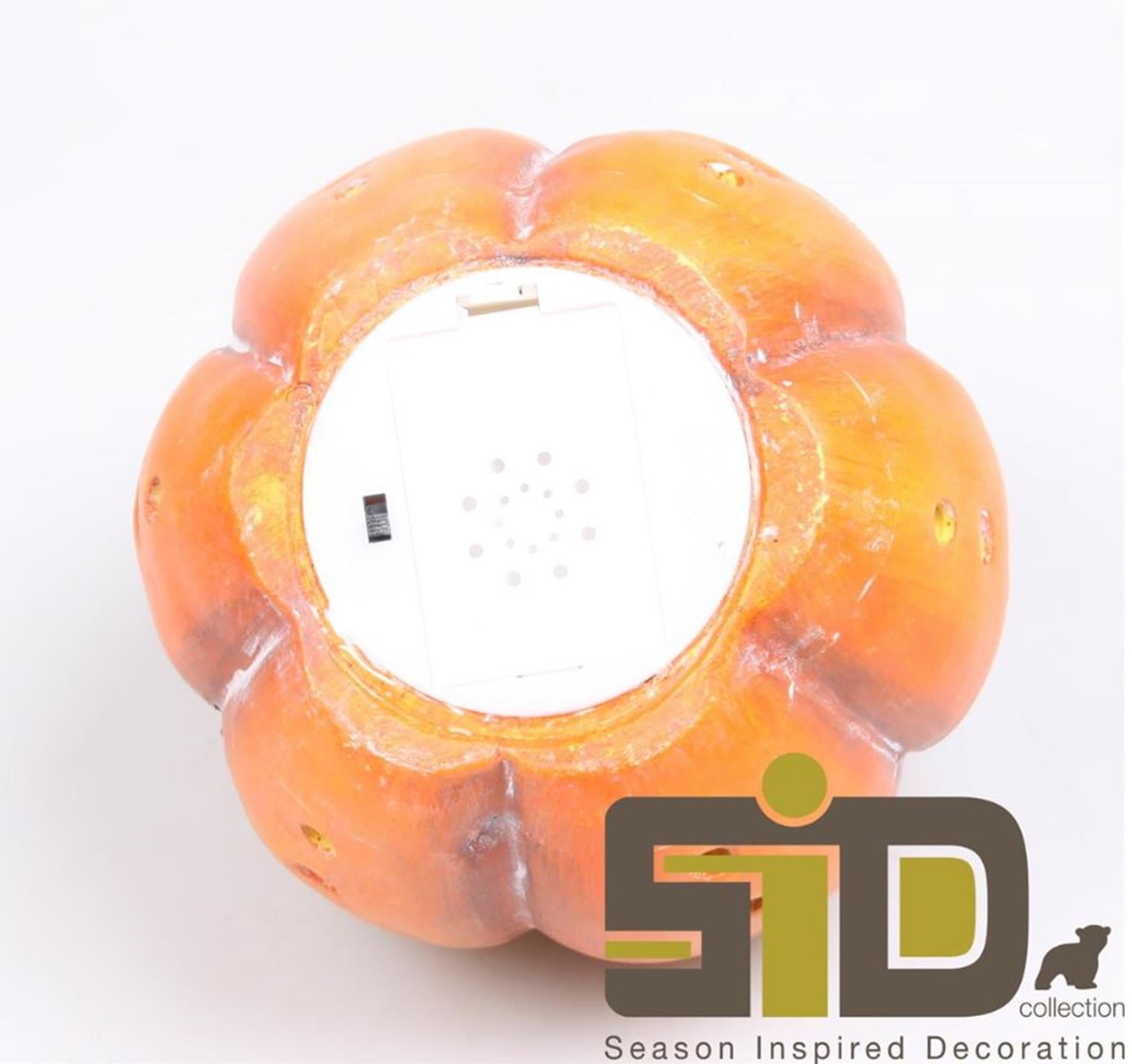 Von der Jahreszeit inspirierter Dekorationskürbis mit LED-Beleuchtung, Höhe 14 cm
