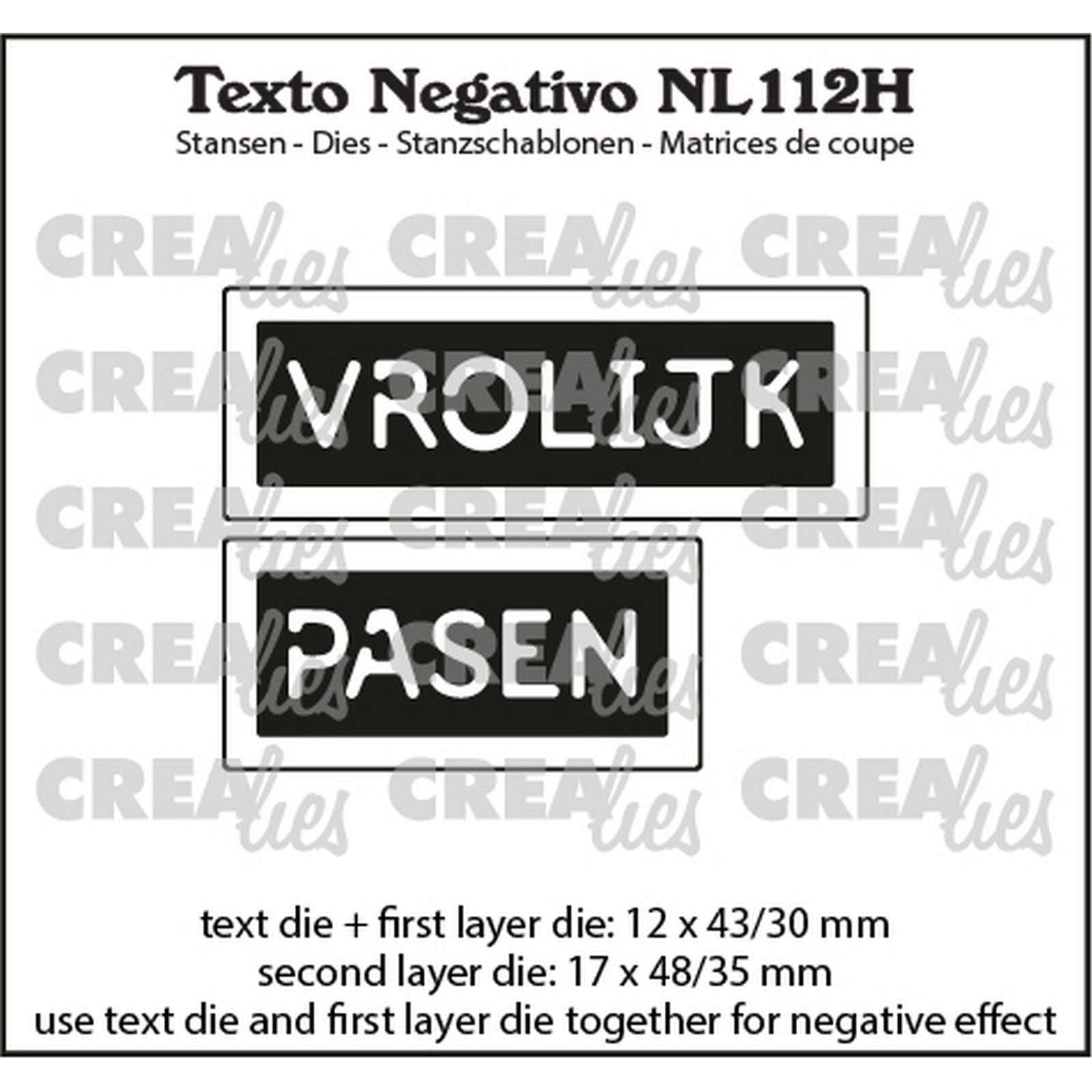 Crealies • negativer Text: Frohe Ostern (horizontal)