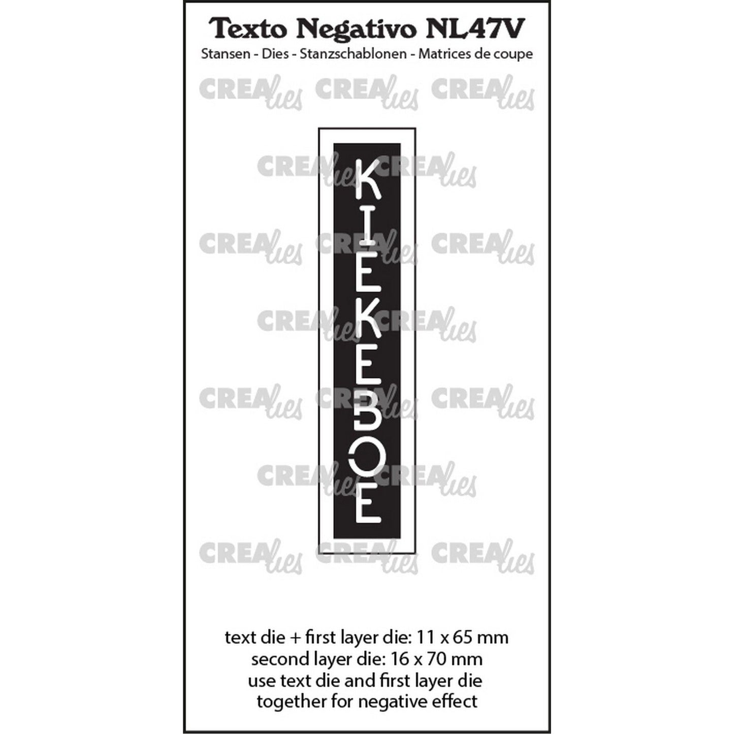 Crealies • Texto Negativo Peekaboo (vertikal)
