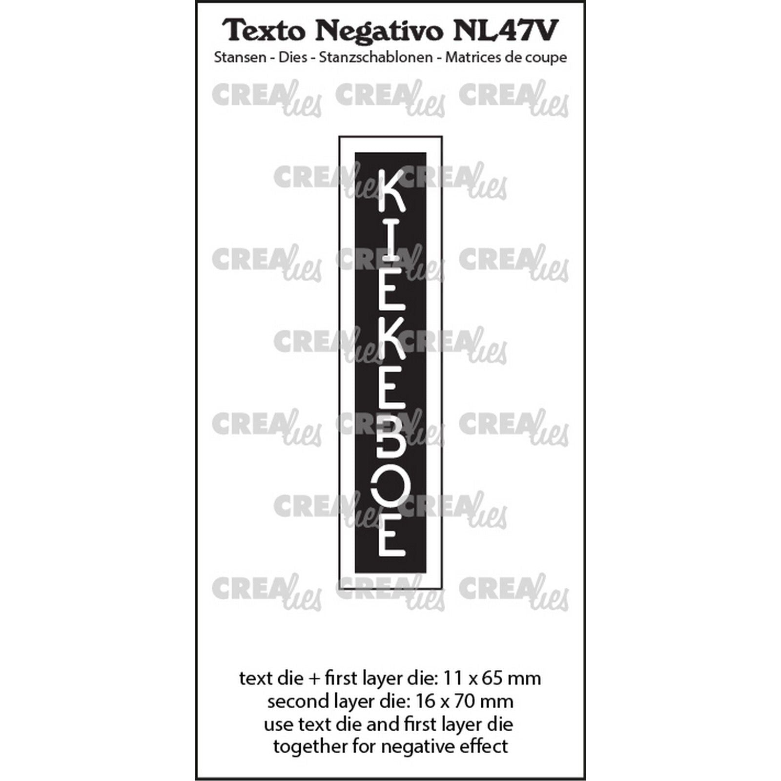Crealies • Texto Negativo Peekaboo (vertikal)