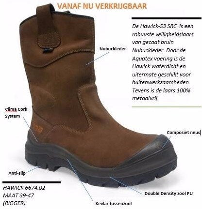 Kein Risiko Arbeitsstiefel Hawick Aqua-Tex XW 1674.02 Metallfrei S3 | braun | Größe 42 - 00.071.011.42