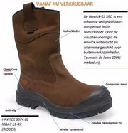 Kein Risiko Arbeitsstiefel Hawick Aqua-Tex XW 1674.02 Metallfrei S3 | braun | Größe 48 - 00.071.011.48 - afbeelding 2
